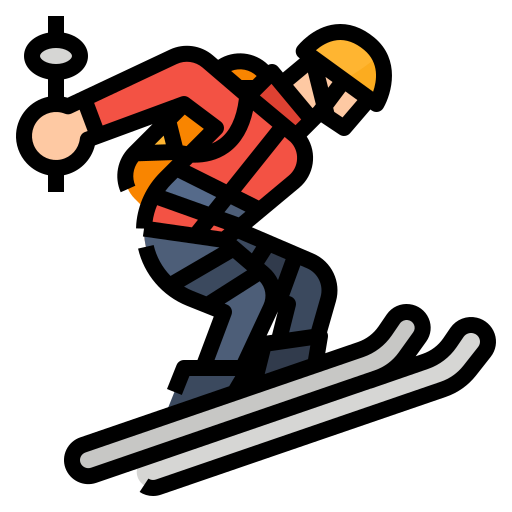 man skiing