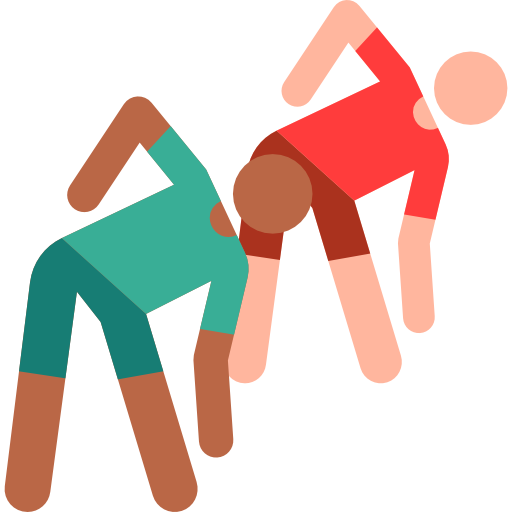 people stretching their core