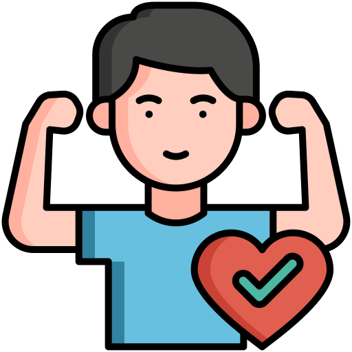 a healthy man flexing his biceps