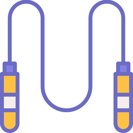 purple and yellow jump rope