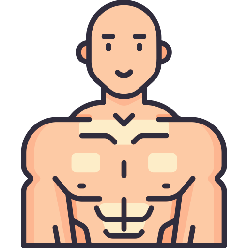 body builder posing upper body