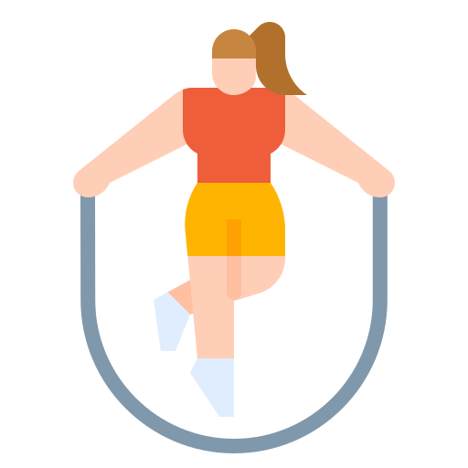older female person jumping rope